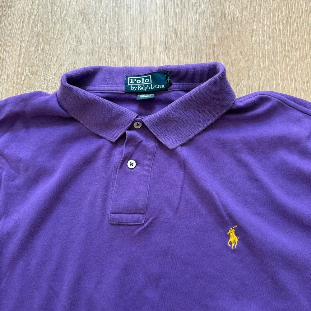 Ralph Lauren Shirt Mens XXL PurpleHeather 100% Cotton Short Sleeve Polo‎ Logo